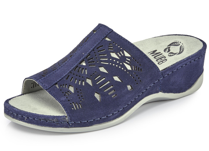 Sandalen & slippers - Mubb muiltjes met antieke perforaties, in Größe 036 bis 042, in Farbe BLAUW Ansicht 1