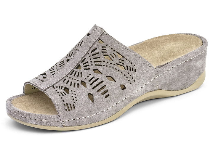 Sandalen & slippers - Mubb muiltjes met antieke perforaties, in Größe 036 bis 042, in Farbe TAUPE Ansicht 1
