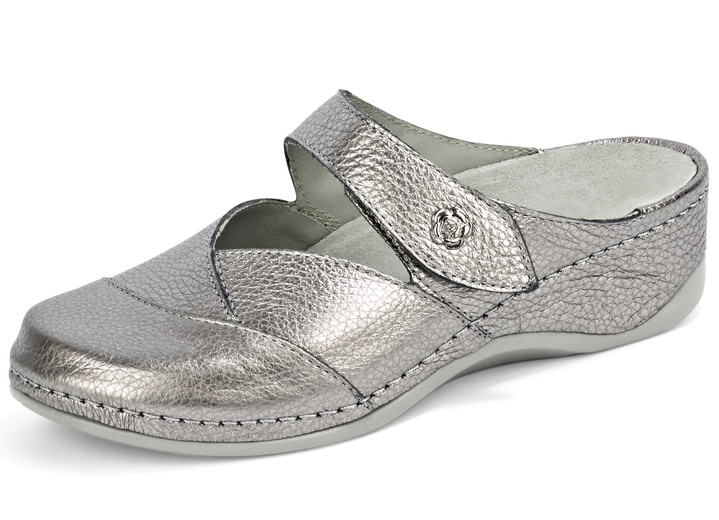 Sandalen & slippers - Mubb-klomp van gemetalliseerd leer, in Größe 036 bis 042, in Farbe ANTIEK BRONS Ansicht 1