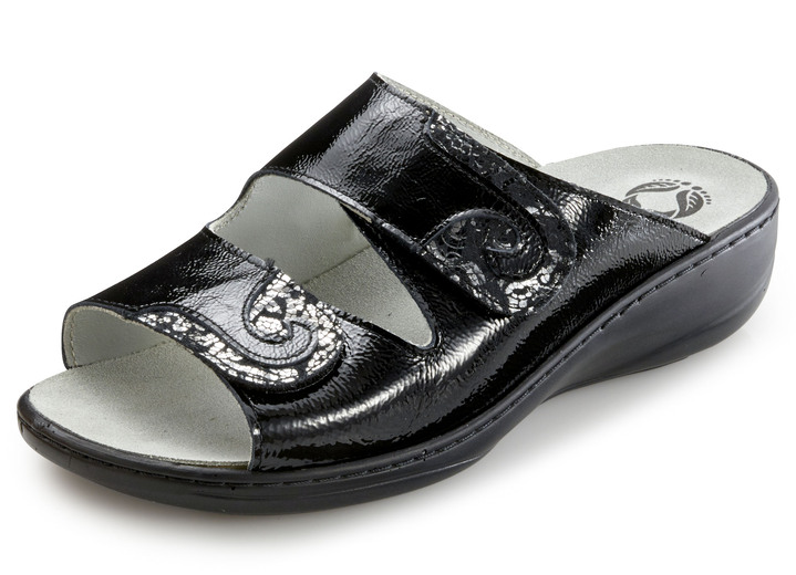 Sandalen & slippers - Mubb, comfortabele damesmuiltjes, breedte H, met uitneembaar voetbed, in Größe 036 bis 042, in Farbe ZWART Ansicht 1