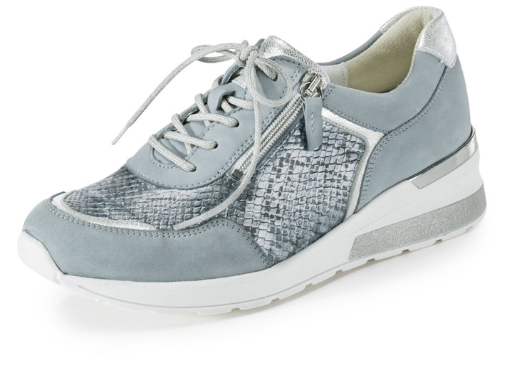 Instappers & veterschoenen - Waldläufer, comfortabele dames veterschoenen, breedte H, met uitneembaar voetbed, in Größe 4 1/2 bis 9, in Farbe BLAUW MATZILVER Ansicht 1