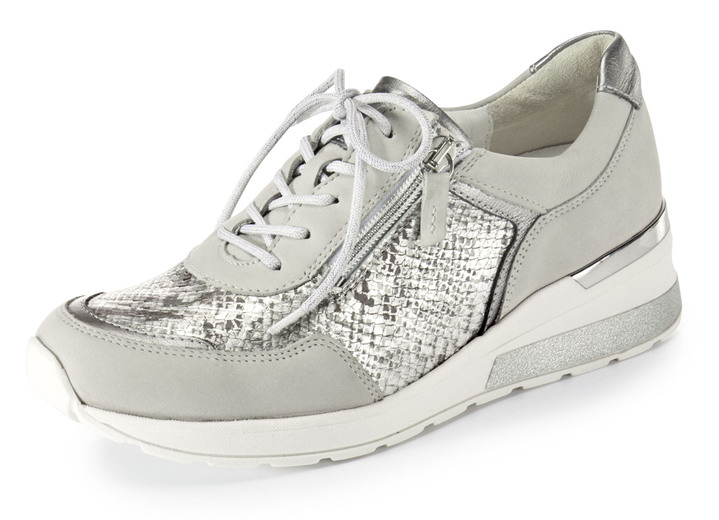 Instappers & veterschoenen - Waldläufer, comfortabele dames veterschoenen, breedte H, met uitneembaar voetbed, in Größe 4 1/2 bis 9, in Farbe IJSGRIJS-ZILVER Ansicht 1