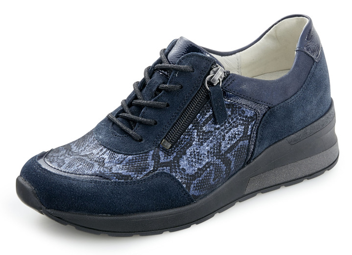 Instappers & veterschoenen - Waldläufer, comfortabele dames veterschoenen, breedte H, met uitneembaar voetbed, in Größe 4 1/2 bis 9, in Farbe DONKERBLAUW Ansicht 1