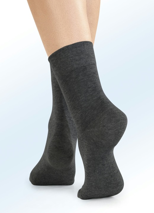 Kousen & panty's - Vier-pack sokken met biologisch katoen, in Größe 1 (Schoenm. 35-38) bis 3 (Schoenm. 43-46), in Farbe 4X ZWART Ansicht 1