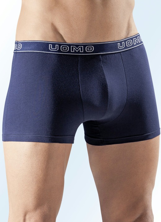 Pants & boxershorts - Set van vijf slips, uni, met elastische band, in Größe 004 bis 010, in Farbe 3x NAVY, 2x ZWART