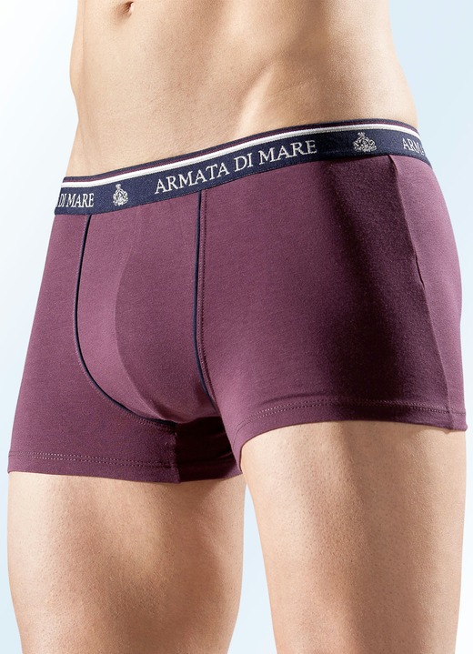 Pants & boxershorts - Pak van vier slips met decoratieve paspels, in Größe 004 bis 010, in Farbe 2X BORDEAUX, 2X MARINE