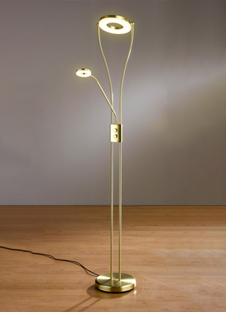 Staande led-lamp, uplight, met leeslamp