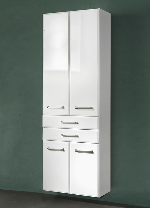 Badkamermeubels - Hoogwaardig badkamermeubelprogramma in een modern design, in Farbe WIT, in Ausführung Zijkast, 2 deuren Ansicht 1