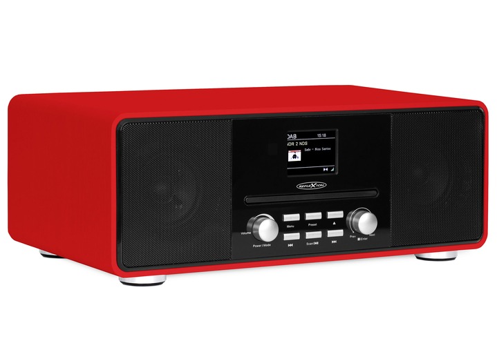 Muziekapparaten - Stereo-installatie 'HRA19DAB' met DAB+-radio, van Reflexion, in Farbe ROOD Ansicht 1