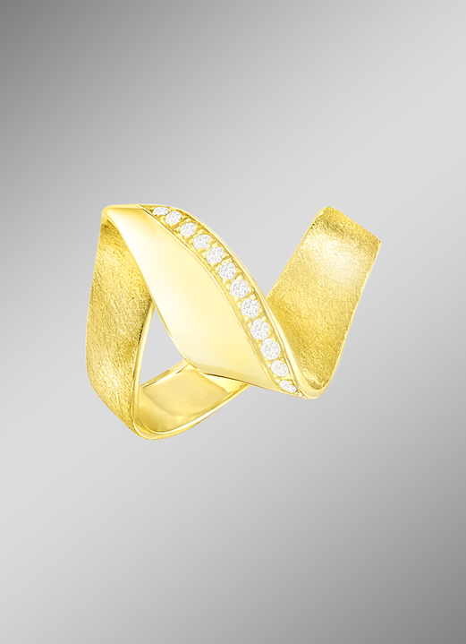 Ringen - Aantrekkelijke damesring met 12 loepzuivere briljant geslepen diamanten, in Größe 160 bis 220, in Farbe