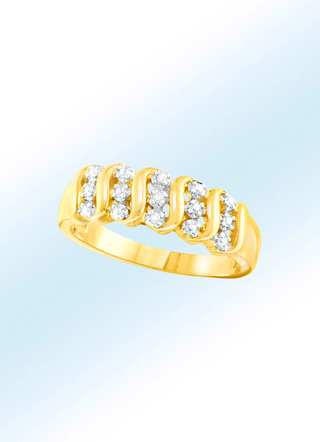 Mooie damesring met 3 diamanten