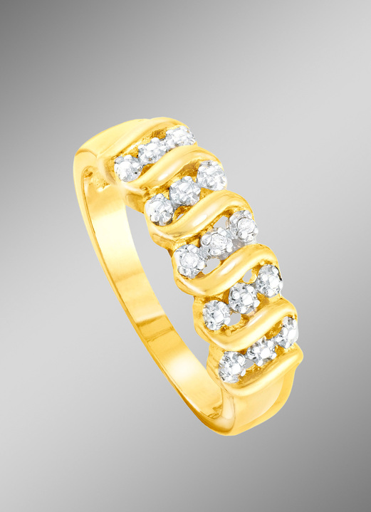 Ringen - Mooie damesring met 3 diamanten, in Größe 160 bis 220, in Farbe  Ansicht 1