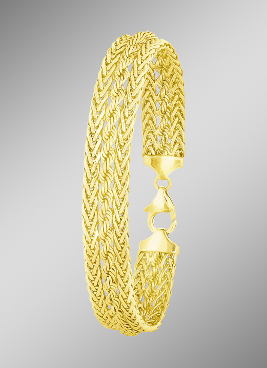 Armbanden - Armband, gevlochten buitenkant en koordketting binnenkant, met juwelen karabijnhaak, in Farbe  Ansicht 1