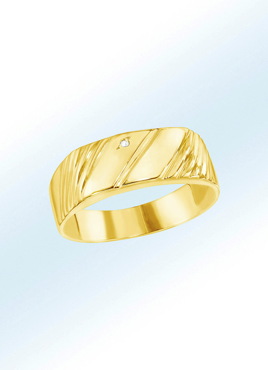Ringen - Prachtige herenring met diamant, in Größe 180 bis 240, in Farbe