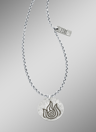 Zilveren kettinghanger 'Element vuur', met ketting