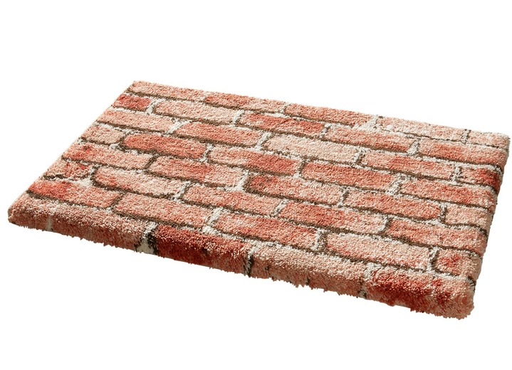 - Badmattenset met anti-slip-onderkant van latex, in Größe 100 (Matje, halfrond 50/80 cm) bis 112 (Toiletdekselafdekking 47/50 cm), in Farbe ZEGELROOD