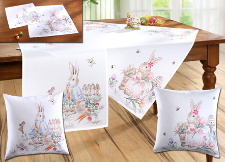 Tafel- en kamerdecoratie met konijnenmotief