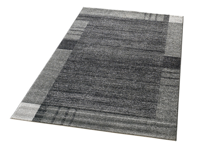 Modern - Pflegeleichte Brücken und Teppiche mit farblich abgesetzter Bordüre, in Größe 111 (Brücke, 60x110 cm) bis 249 (Teppich, 160x230 cm), in Farbe SILBER Ansicht 1