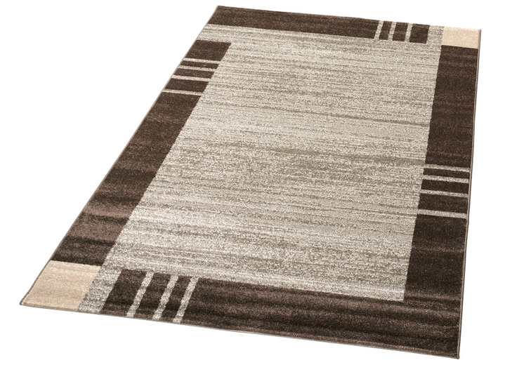 Modern - Onderhoudsvriendelijke bruggen en tapijten met kleurcontrasterende randen, in Größe 111 (Brug, 60 x 110 cm) bis 249 (tapijt, 160 x 230 cm), in Farbe BRUIN Ansicht 1