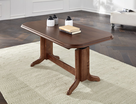 Salontafel met onderstel van massief beukenhout