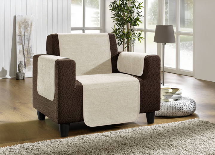 Wohnaccessoires - Sesselschoner, in Größe 101 (Sesselschoner, 50x150 cm) bis 905 (Kissenbezüge, 2er-Set, 40x40 cm), in Farbe CREME Ansicht 1