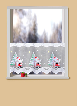 Korte venstervitrage in kerststijl