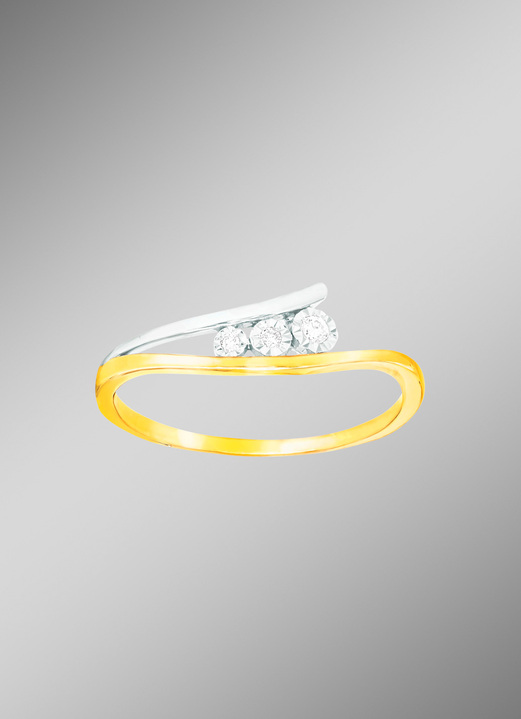 Ringen - Damesring met echte briljanten en een interessant design, in Größe 160 bis 220, in Farbe  Ansicht 1
