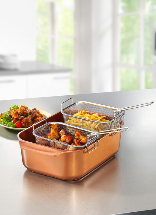 Braad- & ovenschotels - Livington Copperline WonderCooker inclusief glazen deksel en roosterinzet, in Farbe BRUIN-KOPER, in Ausführung Ovenschalen Ansicht 1