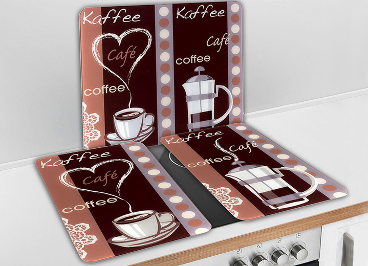 Huishoudhulpjes - 'Wenko' wandplaat/ afdekplaten fornuis, koffie, in Farbe KOFFIE, in Ausführung Wandplaat