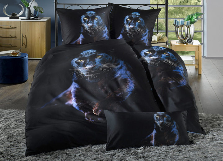 - Uitzonderlijke beddengoedset van Florella, in Größe 111 (40/80 cm + 135/200 cm) bis 115 (80/80 cm + 155/220 cm), in Farbe ZWART
