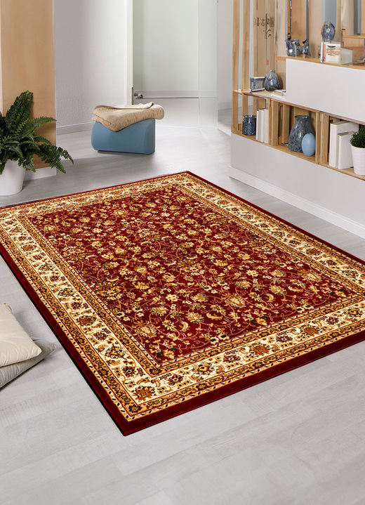 Klassiek - Bruggen, galerijen en tapijten met een juterug, in Größe 111 (Brug, 60 x 110 cm) bis 320 (tapijt ovaal, 120 x 170 cm), in Farbe ROOD Ansicht 1