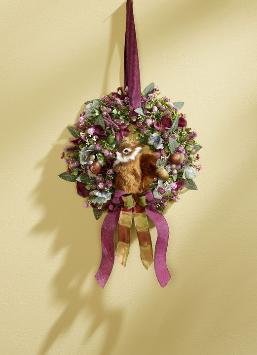 - Wandkrans met imitatiebont, in Farbe ROZE-GROEN-BRUIN