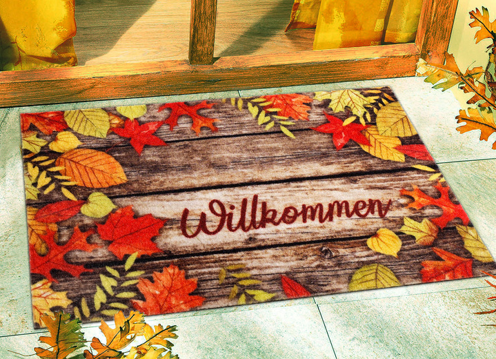 Schoonloopmatten - Voetmat 'herfstbladeren' met antislip-onderkant, in Farbe MULTICOLOR Ansicht 1