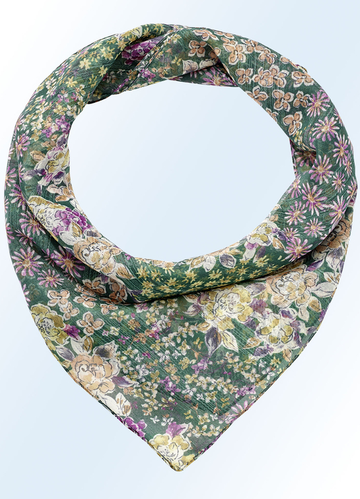 - Nicki handdoek met bloemmotief, in Farbe GROEN-MULTICOLOR Ansicht 1