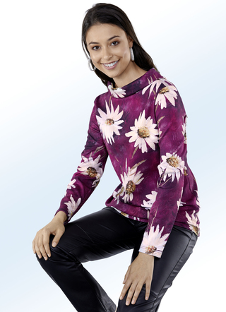 ELENA EDEN trui van 80% katoen met gebloemde inkjetprint