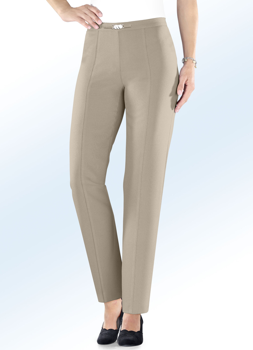 Broeken - Broek met elastische tailleband aan de achterkant, in Größe 018 bis 245, in Farbe ZAND Ansicht 1