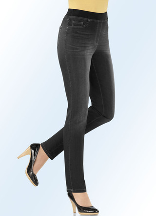 power stretch jeans in pull-on stijl