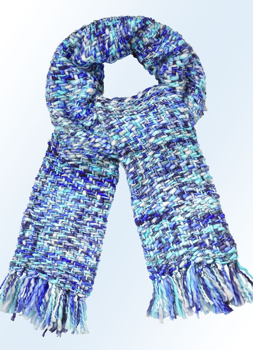 Sjaals - Sjaal met franjes aan de uiteinden, in Farbe TURQUOISE-MEERKLEURIG Ansicht 1