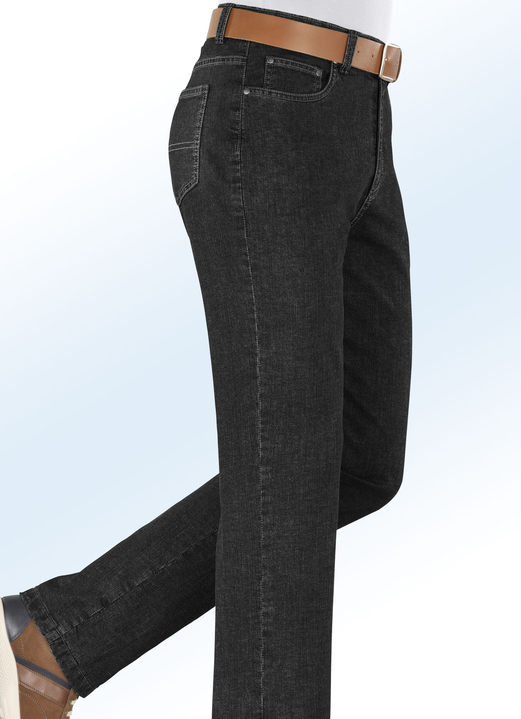 Broeken - Thermo-jeans met zijzakken in 3 kleuren, in Größe 025 bis 060, in Farbe ZWART Ansicht 1