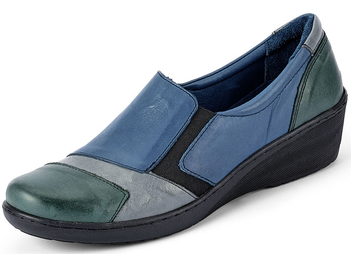 Instappers & veterschoenen - Gemini pantoffels met elastische zijkanten, in Größe 036 bis 042, in Farbe JEANS-DENNEN-GRAFIET Ansicht 1