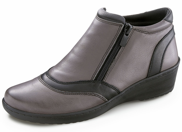 Stiefel & Stiefeletten - Gemini Stiefelette mit Seitenreißverschlüssen, in Größe 036 bis 042, in Farbe GRAU-SCHWARZ Ansicht 1