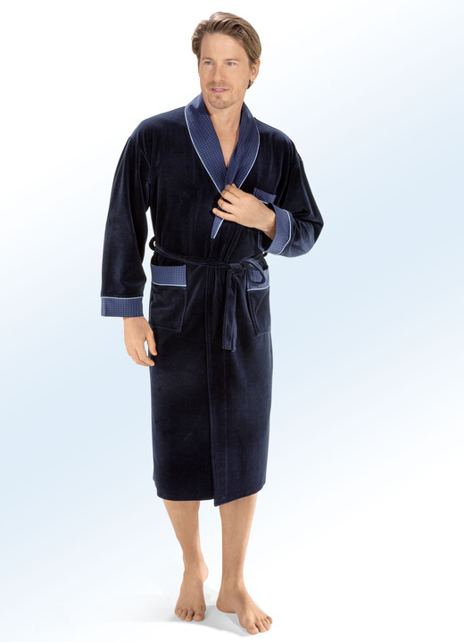 Badjassen - Badjas met sjaalkraag, in Größe L bis XXL, in Farbe NACHTBLAUW Ansicht 1