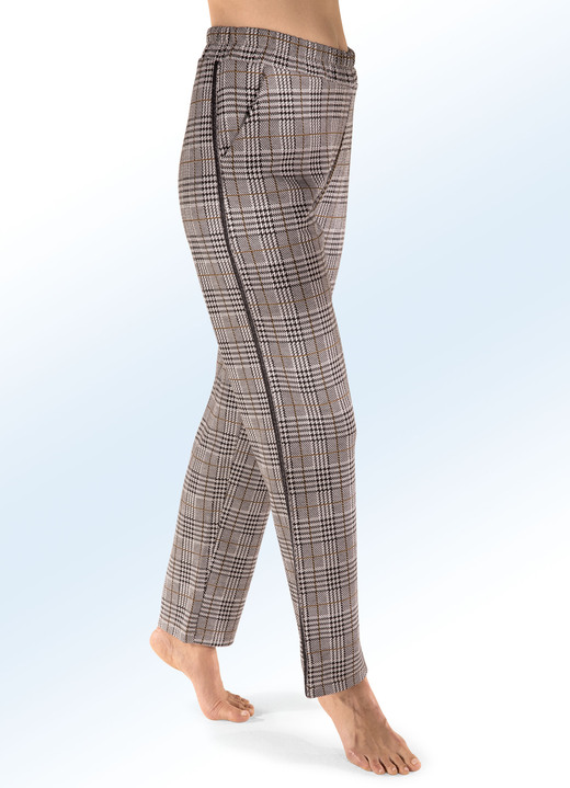 - Broek met glanzende linten, in Größe 018 bis 054, in Farbe ZWART-GRIJS