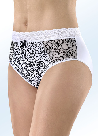 Set van drie slips met gevoerde elastische tule