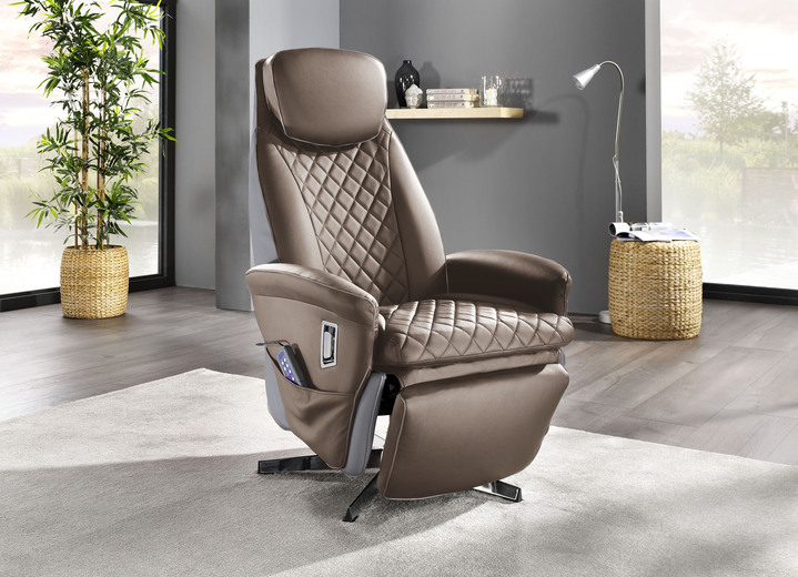 TV-Fauteuil / Relax-fauteuil - Massagestoel met warmtefunctie, in Farbe BRUINGRIJS Ansicht 1