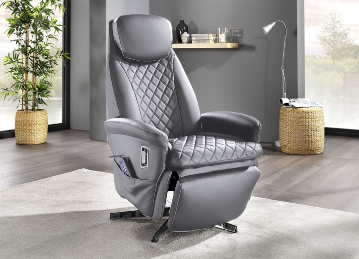 TV-Fauteuil / Relax-fauteuil - Massagestoel met warmtefunctie, in Farbe GRIJS Ansicht 1