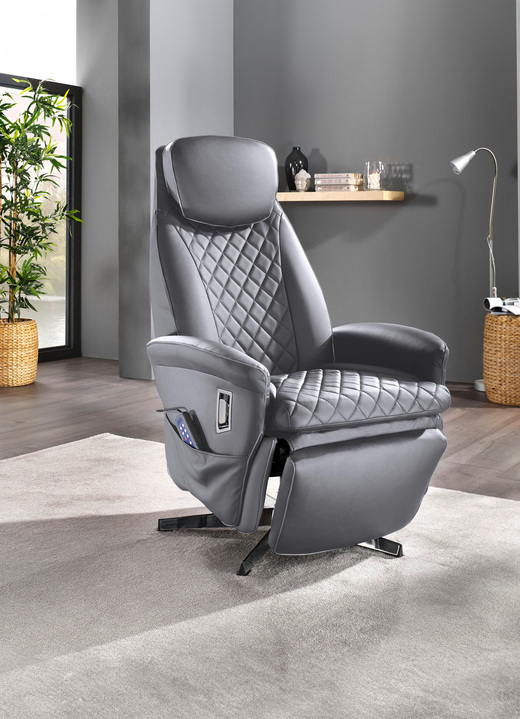 TV-Fauteuil / Relax-fauteuil - Massagestoel met warmtefunctie, in Farbe GRIJS Ansicht 1