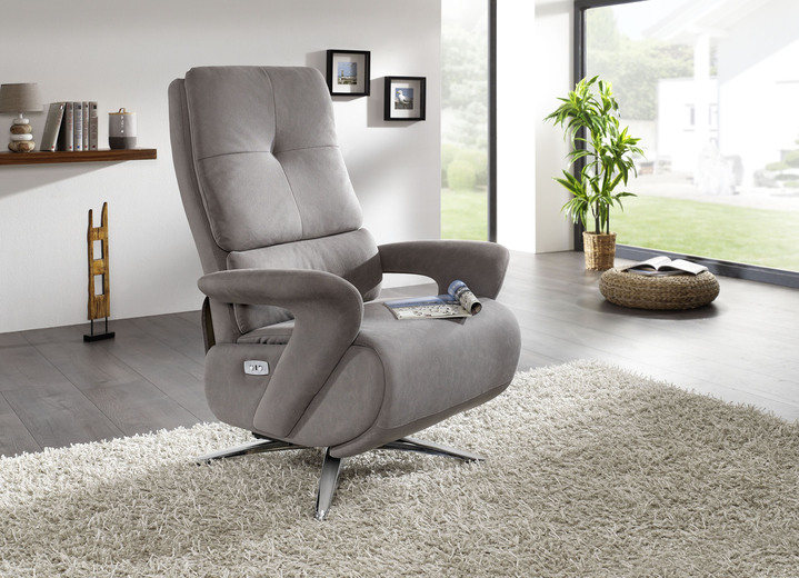 - Comfortabele relaxfauteuil met hoogwaardige textielbekleding, in Farbe GRIJS Ansicht 1