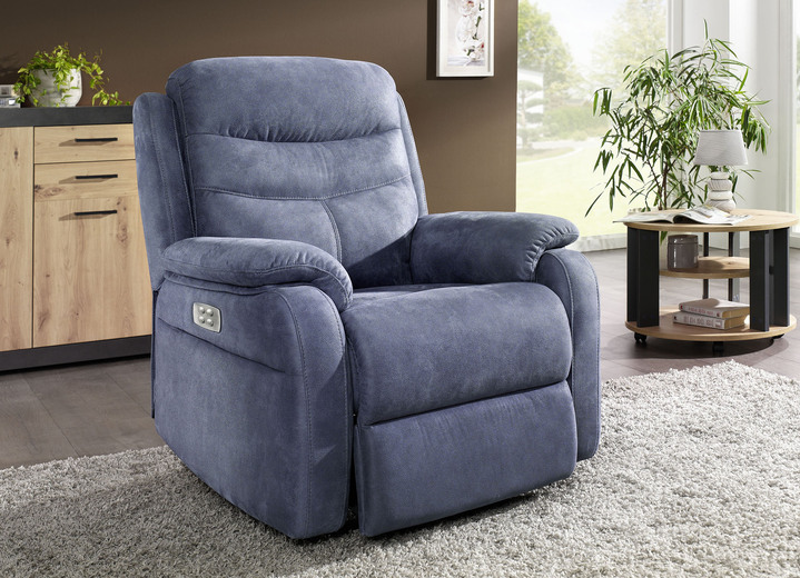 TV-Fauteuil / Relax-fauteuil - Elektrisch verstelbare tv-fauteuil met motor en opstahulp, in Farbe BLAUW-GRIJS Ansicht 1