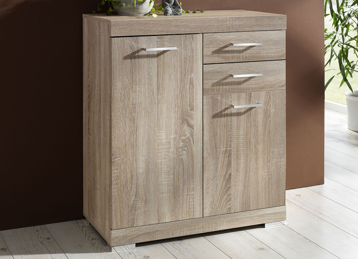 Commodes - Moderne commodeserie met onderhoudsarme melamine coating, in Farbe EIKEN SONOMA, in Ausführung Met 2 deuren Ansicht 1